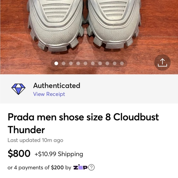 Prada men shose size 8 Cloudbust Thunder - Picture 9 of 11